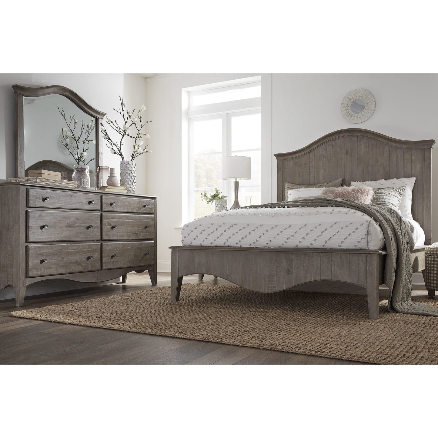 Ella Solid Wood Crown Bed in Camel