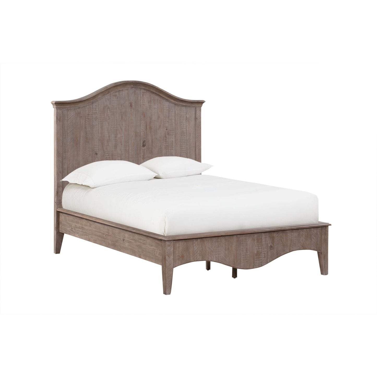 Ella Solid Wood Crown Bed in Camel