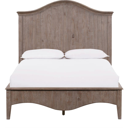 Ella Solid Wood Crown Bed in Camel