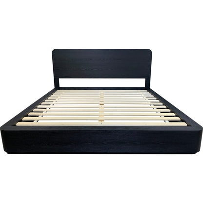Elora Ash Wood Platform Bed in Jet