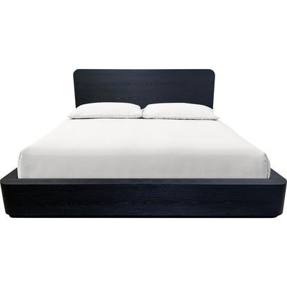 Elora Ash Wood Platform Bed in Jet
