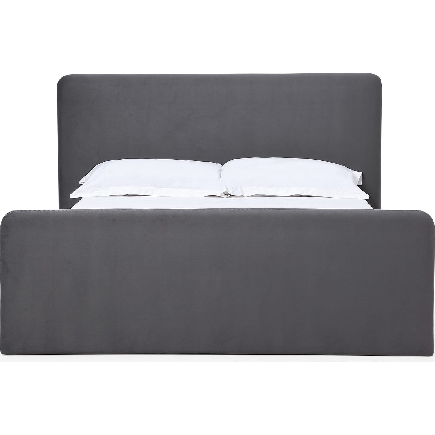 Elora Fully Upholstered Platform Bed in Charcoal Velvet
