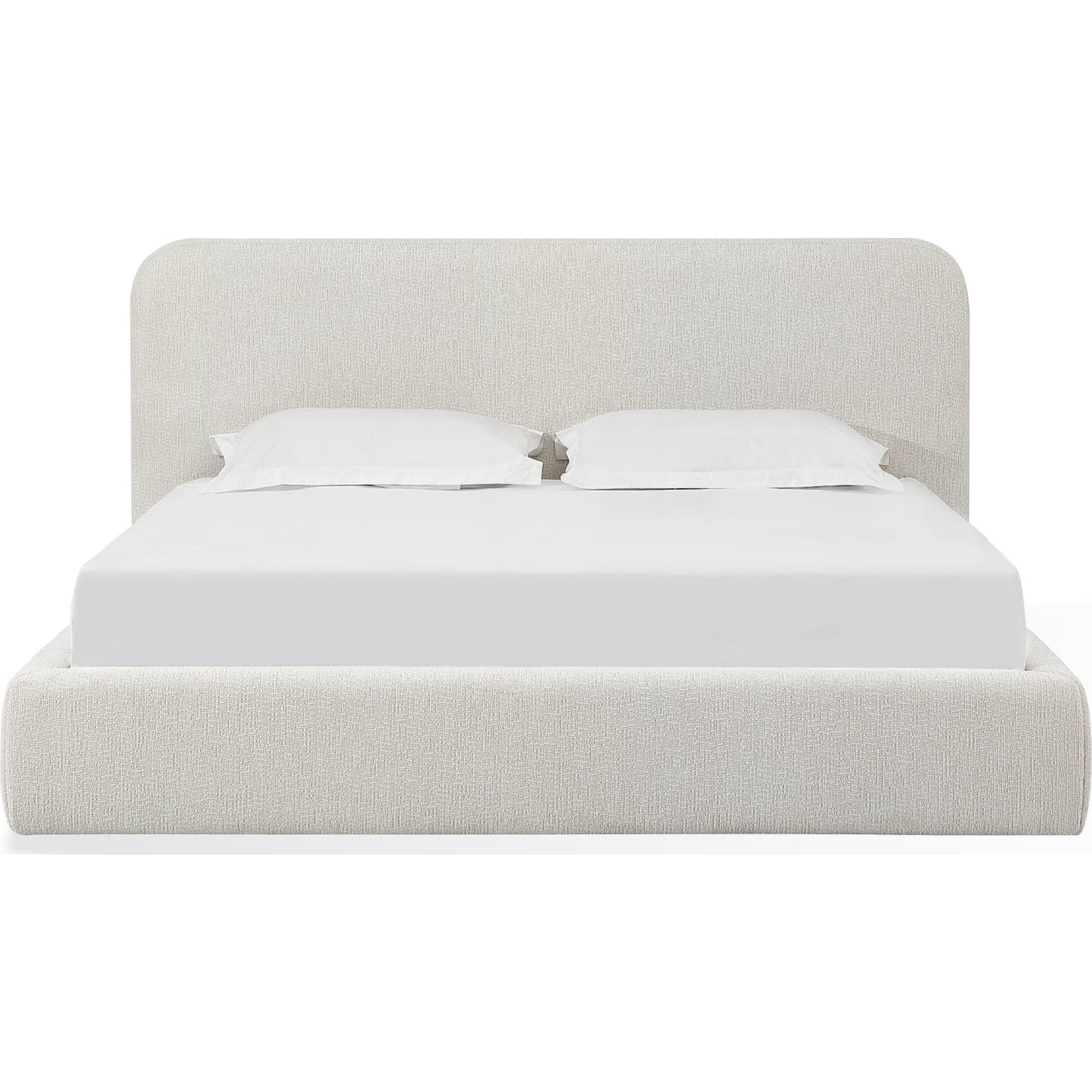 Modus Furniture Elora Upholstered Platform Bed in Whitewashed Chenille  PRZPM  Image 1