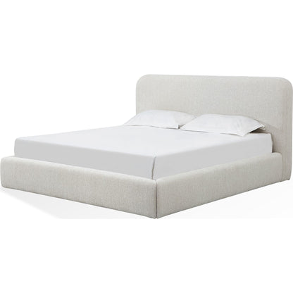 Elora Upholstered Platform Bed in Whitewashed Chenille