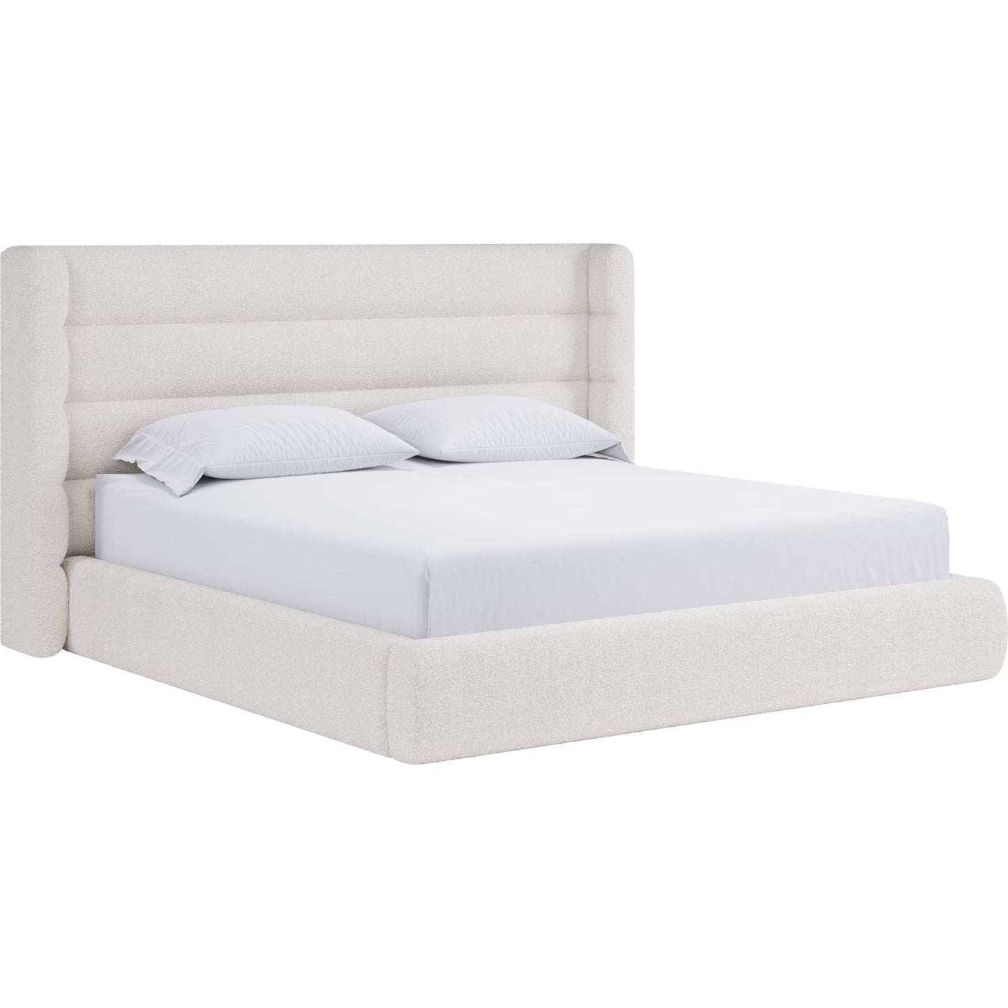 Frank Upholstered Wingback Platform Bed in Cottage Cheese Boucle (2026)