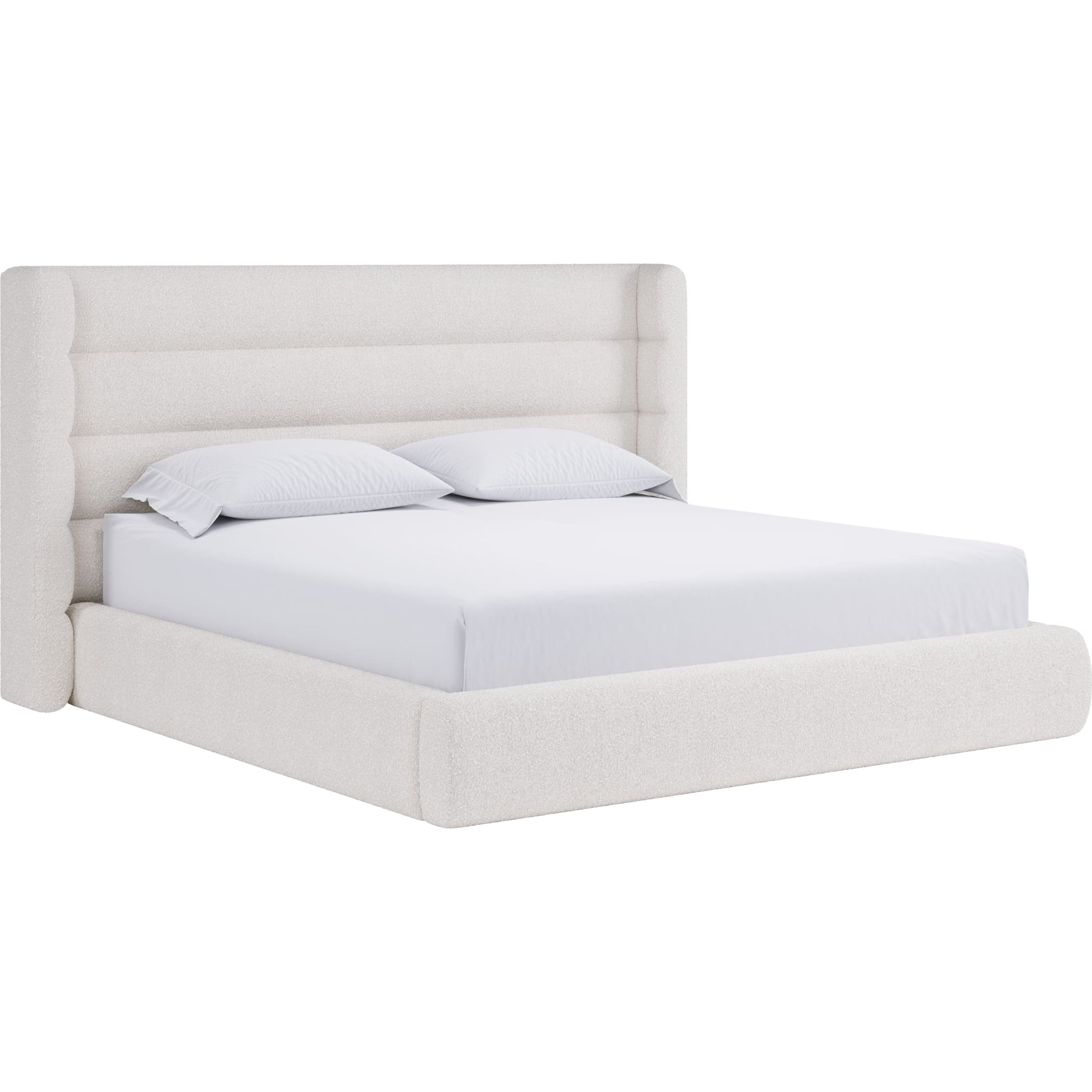 Modus Furniture Frank Upholstered Wingback Platform Bed in Cottage Cheese Boucle  PCRWJ  Image 5