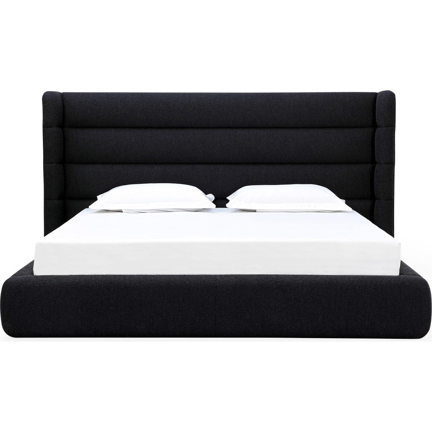 Frank Upholstered Wingback Platform Bed in Ember Boucle