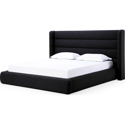 Frank Upholstered Wingback Platform Bed in Ember Boucle