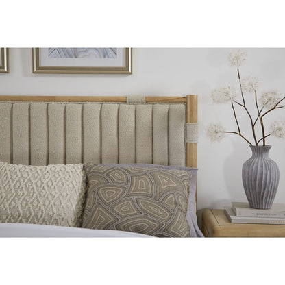 Furano Upholstered Panel Bed in Ginger and Brun Boucle