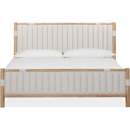 Furano Upholstered Panel Bed in Ginger and Brun Boucle