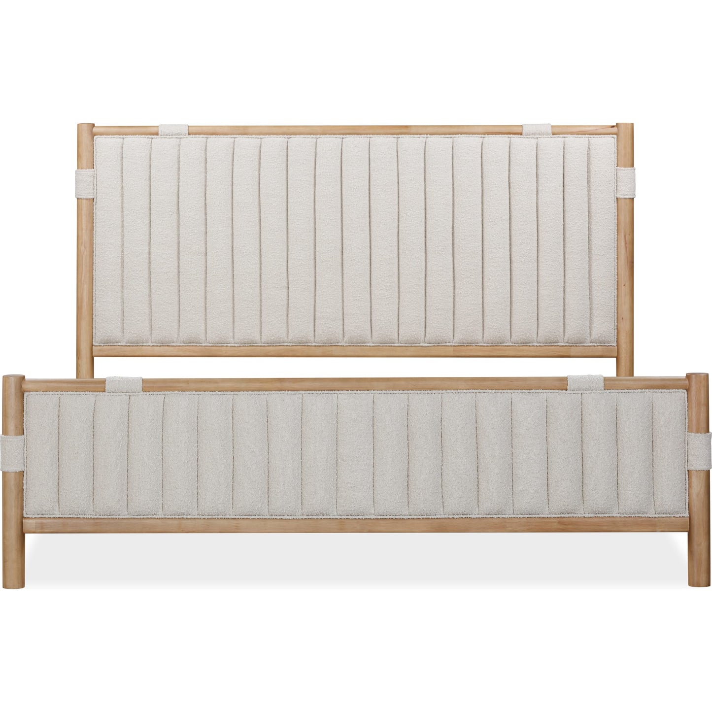 Furano Upholstered Panel Bed in Ginger and Brun Boucle
