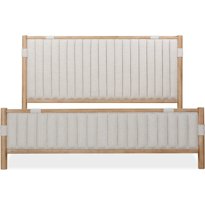 Furano Upholstered Panel Bed in Ginger and Brun Boucle