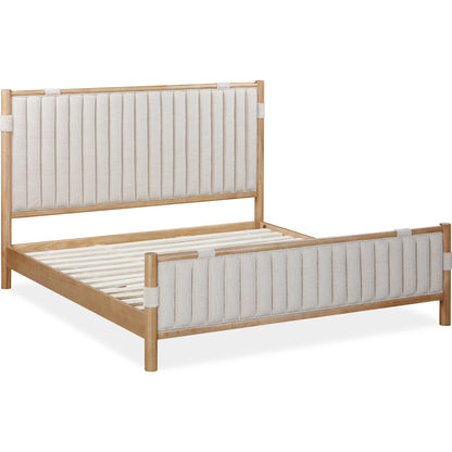 Furano Upholstered Panel Bed in Ginger and Brun Boucle