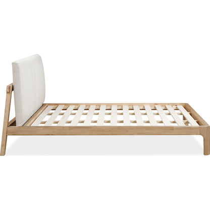 Furano Upholstered Two Cushion Platform Bed in Ginger and Natural Linen