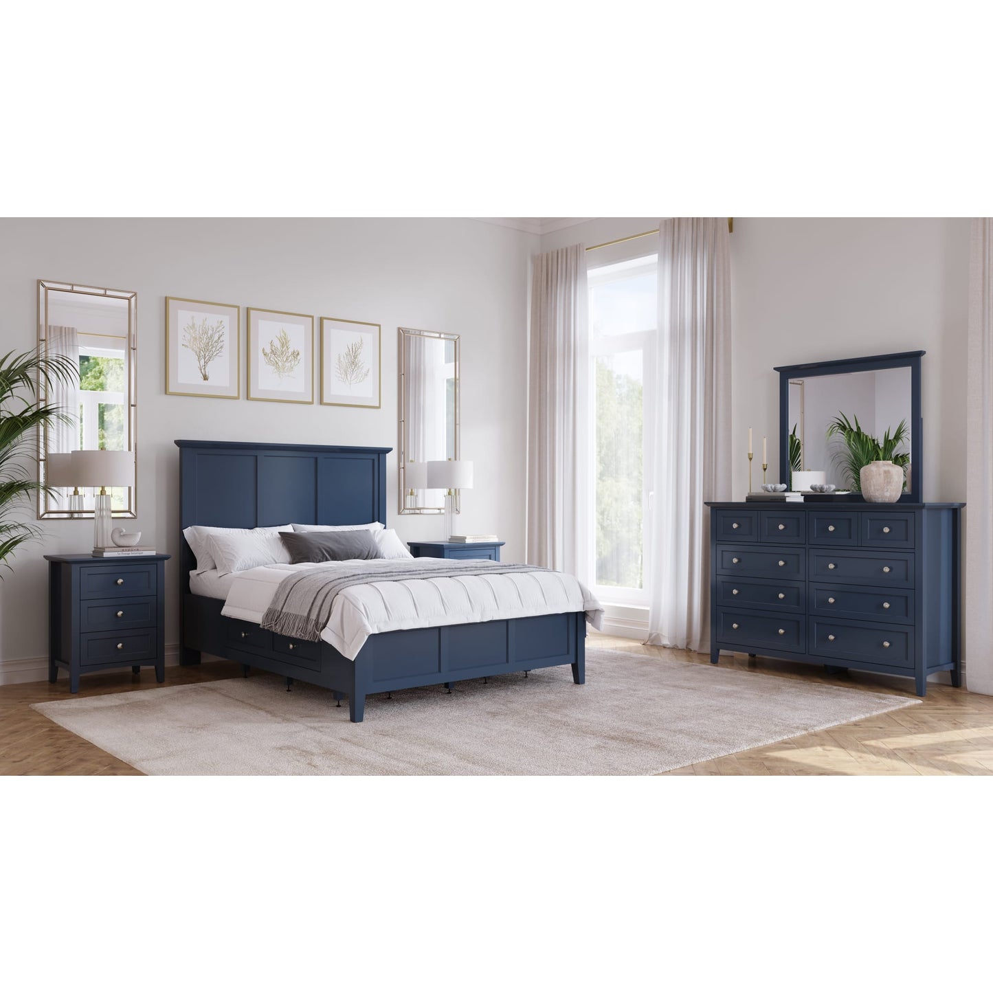 Grace Four Drawer Platform Storage Bed in Blueberry