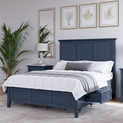 Grace Four Drawer Platform Storage Bed in Blueberry