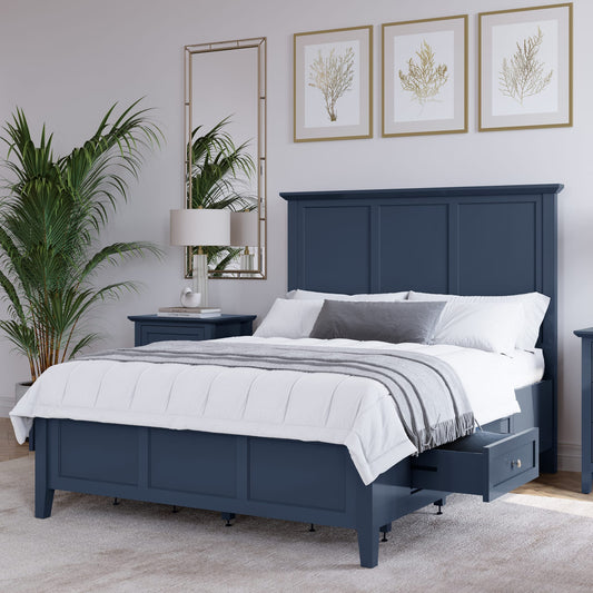 Grace Four Drawer Platform Storage Bed in Blueberry