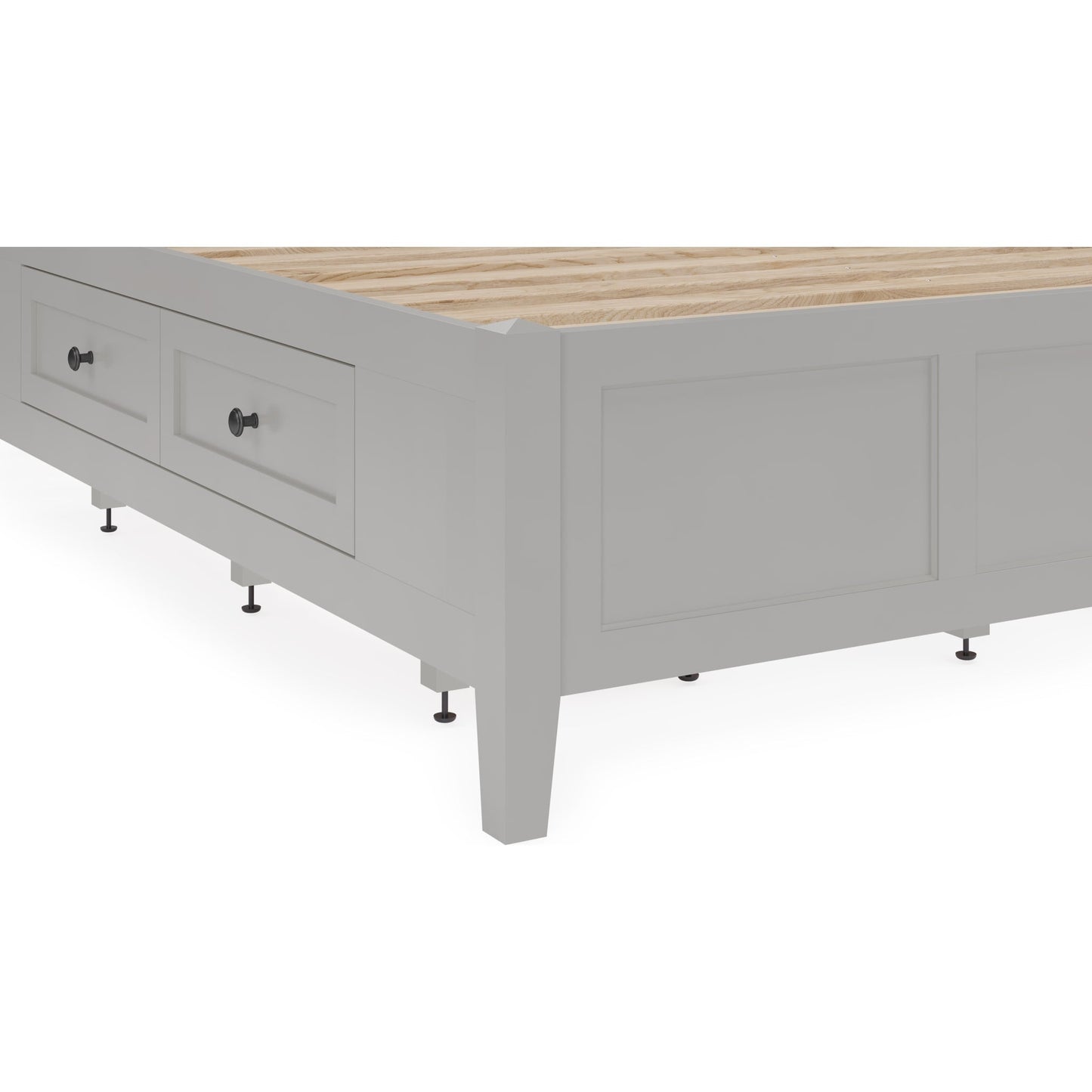 Grace Four Drawer Platform Storage Bed in Elephant Gray