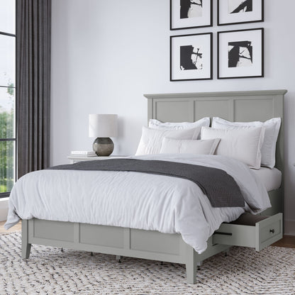 Grace Four Drawer Platform Storage Bed in Elephant Gray