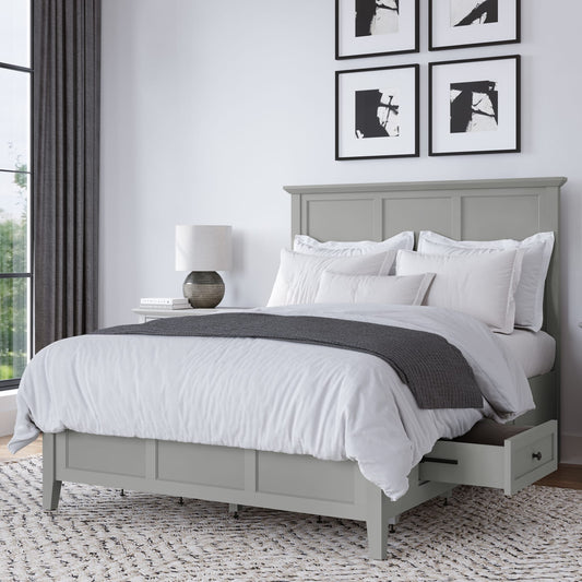 Grace Four Drawer Platform Storage Bed in Elephant Gray