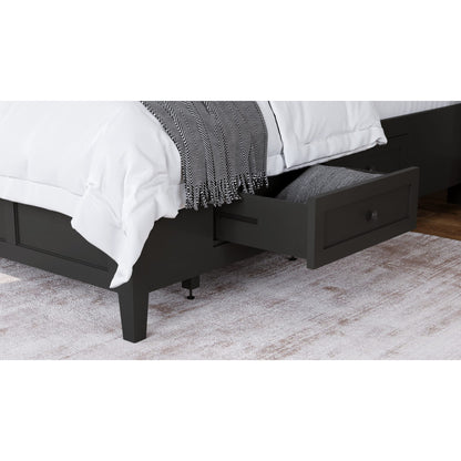 Grace Four Drawer Platform Storage Bed in Raven Black