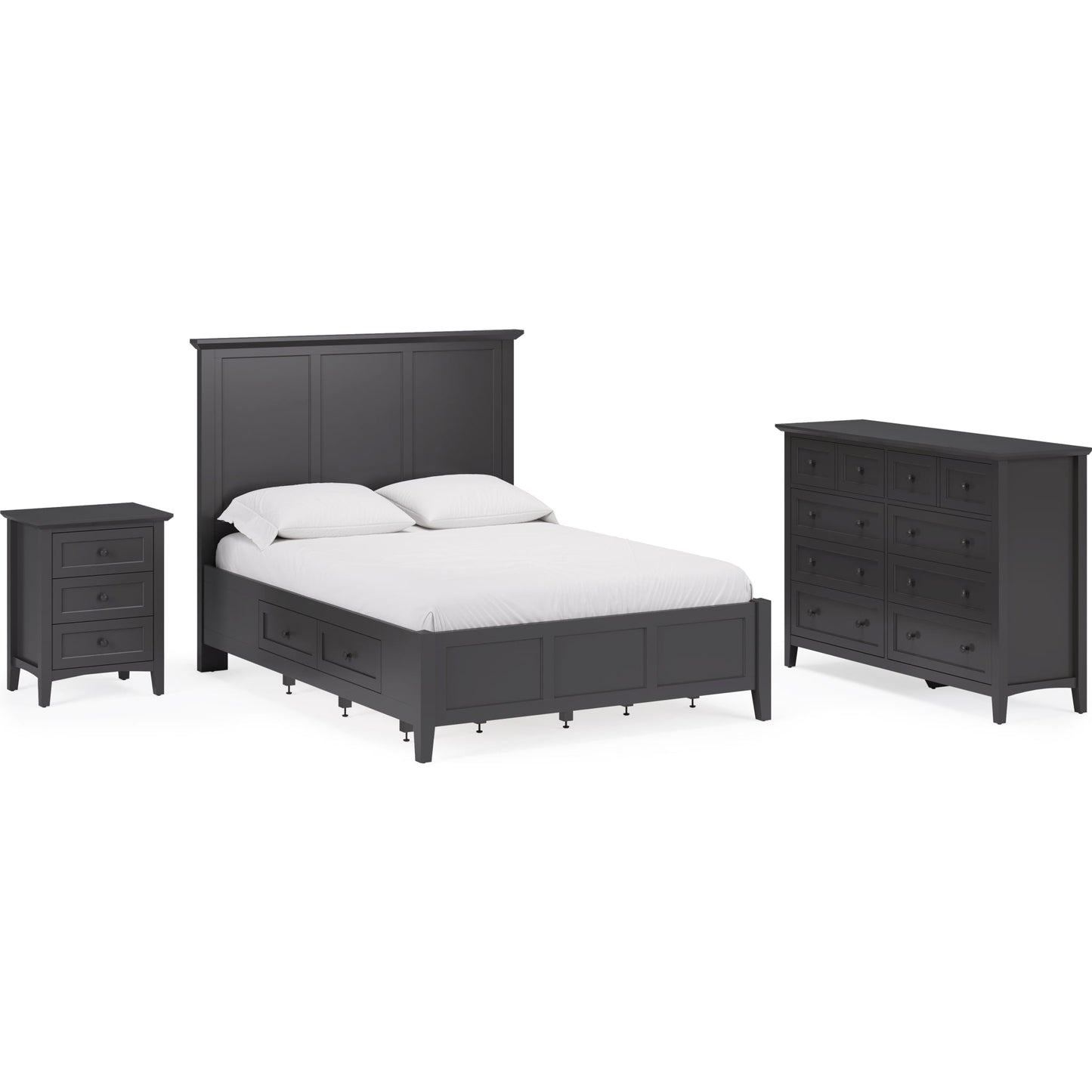 Grace Four Drawer Platform Storage Bed in Raven Black