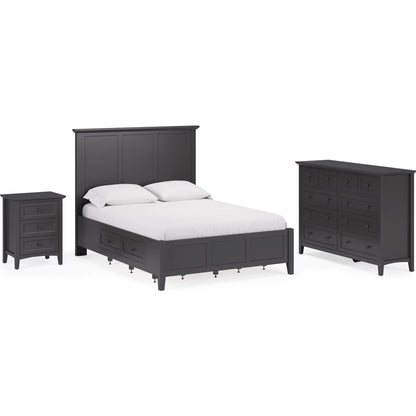 Grace Four Drawer Platform Storage Bed in Raven Black