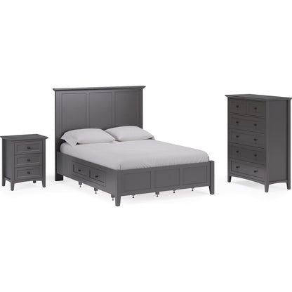 Grace Four Drawer Platform Storage Bed in Raven Black