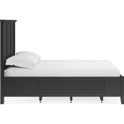Grace Four Drawer Platform Storage Bed in Raven Black