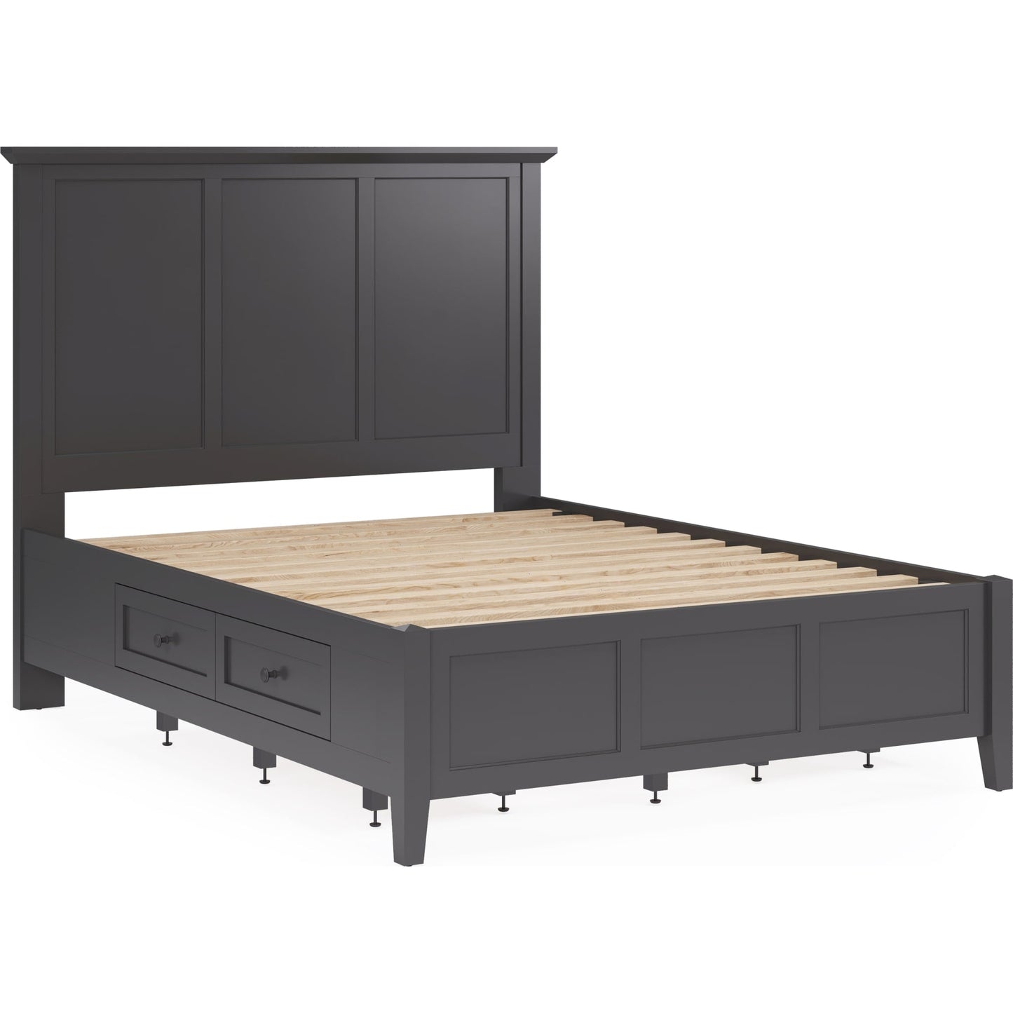 Grace Four Drawer Platform Storage Bed in Raven Black