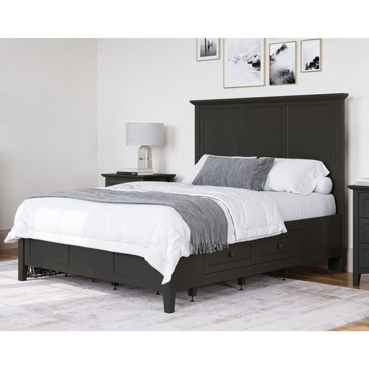 Grace Four Drawer Platform Storage Bed in Raven Black