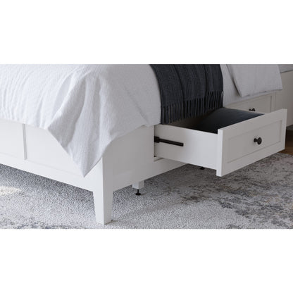 Grace Four Drawer Platform Storage Bed in Snowfall White