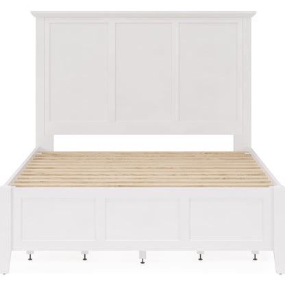 Grace Four Drawer Platform Storage Bed in Snowfall White