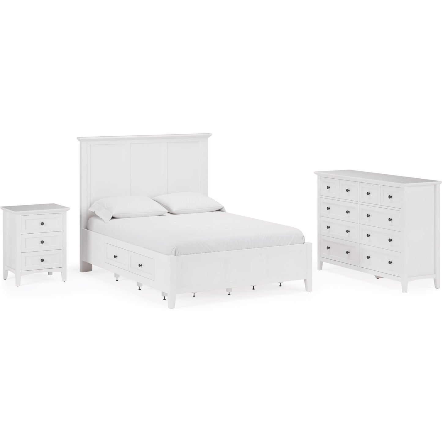 Grace Four Drawer Platform Storage Bed in Snowfall White