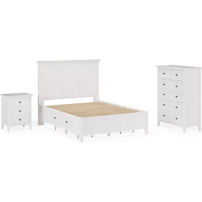 Grace Four Drawer Platform Storage Bed in Snowfall White