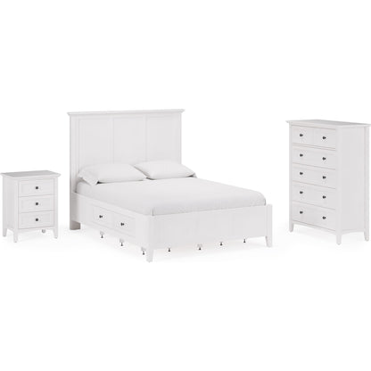 Grace Four Drawer Platform Storage Bed in Snowfall White