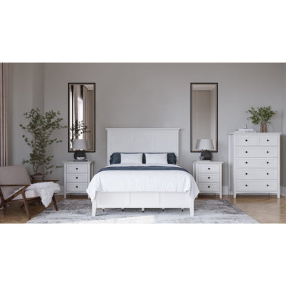 Grace Four Drawer Platform Storage Bed in Snowfall White