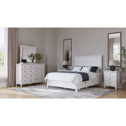 Grace Four Drawer Platform Storage Bed in Snowfall White