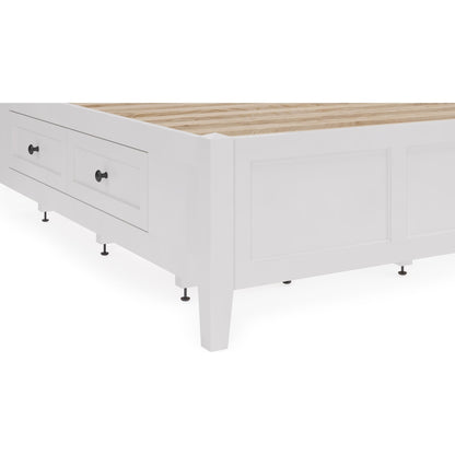 Grace Four Drawer Platform Storage Bed in Snowfall White