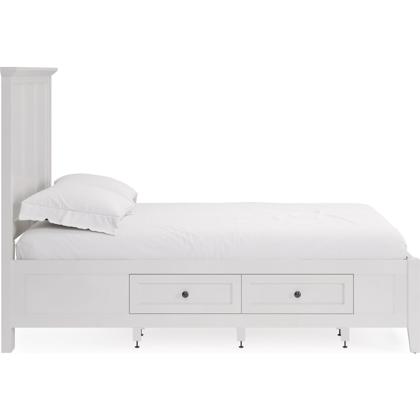 Grace Four Drawer Platform Storage Bed in Snowfall White