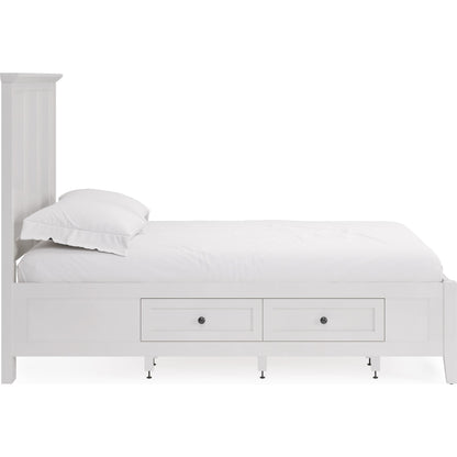 Grace Four Drawer Platform Storage Bed in Snowfall White