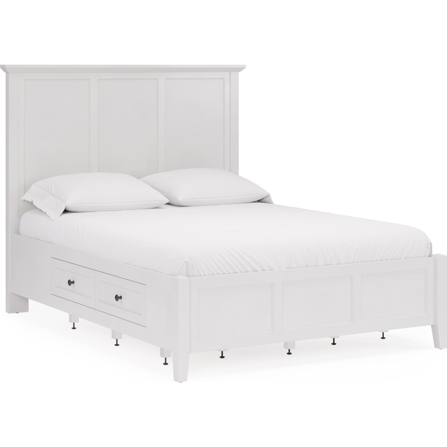 Grace Four Drawer Platform Storage Bed in Snowfall White
