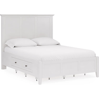 Grace Four Drawer Platform Storage Bed in Snowfall White