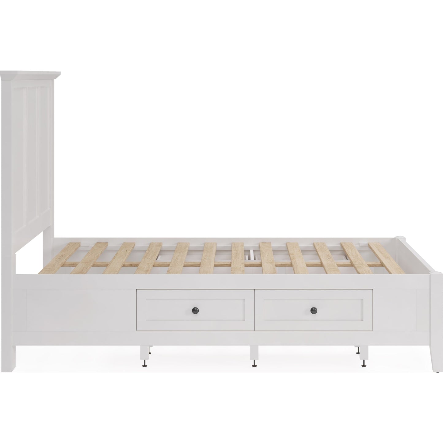 Grace Four Drawer Platform Storage Bed in Snowfall White