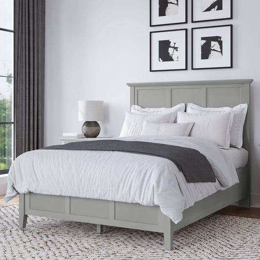 Grace Three Panel Bed in Elephant Grey