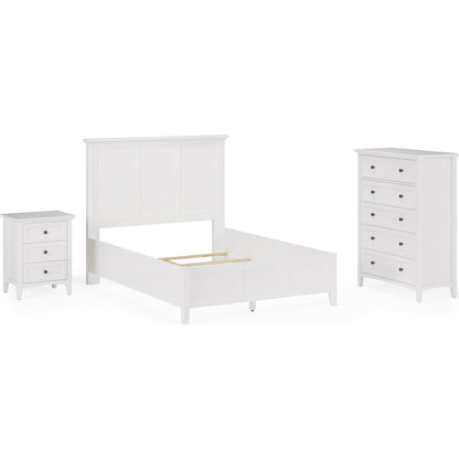 Grace Three Panel Bed in Snowfall White