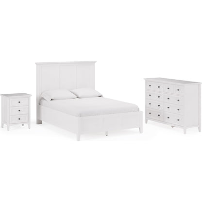 Grace Three Panel Bed in Snowfall White