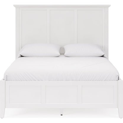 Grace Three Panel Bed in Snowfall White