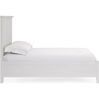 Grace Three Panel Bed in Snowfall White