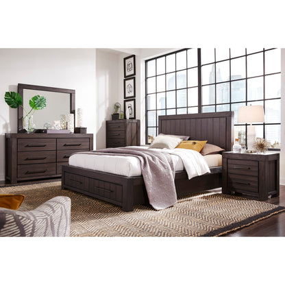 Heath Two Drawer Wood Storage Bed in Basalt Grey